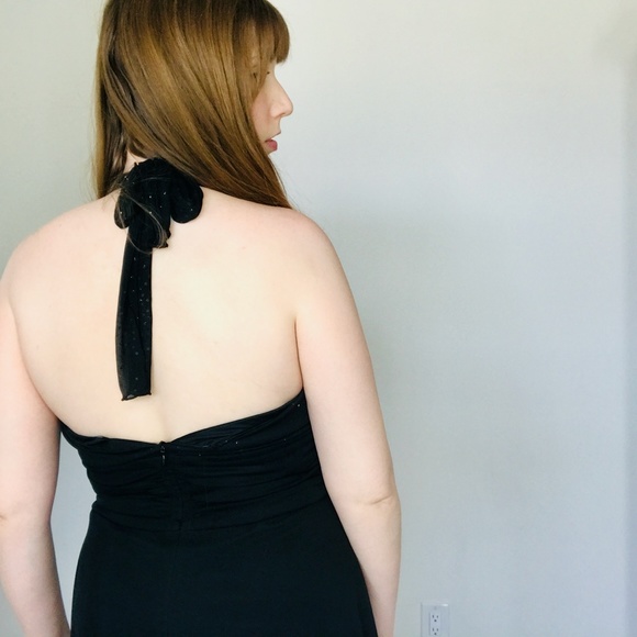Connected Apparel Black Halter Dress, Size 10 - Picture 2 of 4